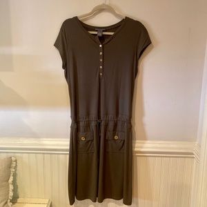 Chelsea and Theodore Olive Dress